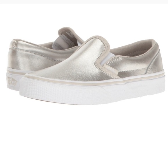 vans silver leather